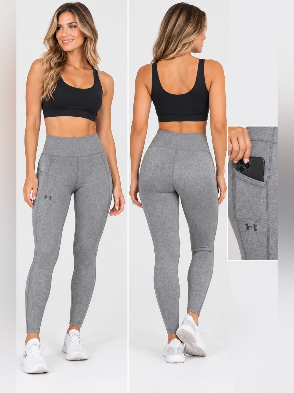 🆕🎉NWT Under Armour Women’s Gray High-Rise Compression Leggings